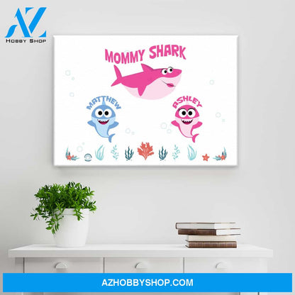 Mommy Shark Names Premium Canvas