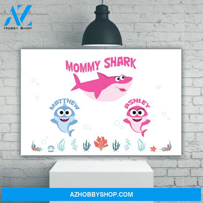 Mommy Shark Names Premium Canvas