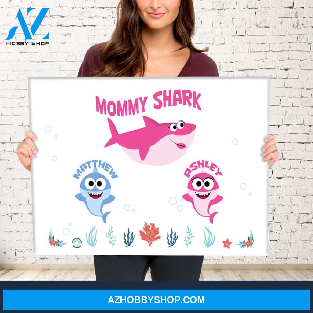 Mommy Shark Names Premium Canvas