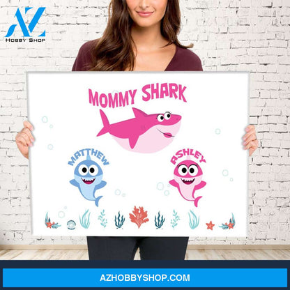 Mommy Shark Names Premium Canvas