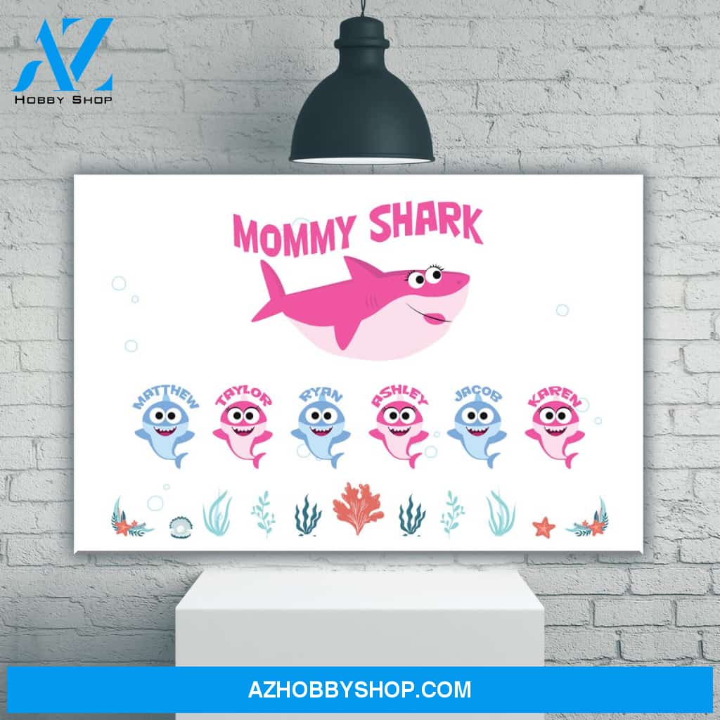 Mommy Shark Names Premium Canvas