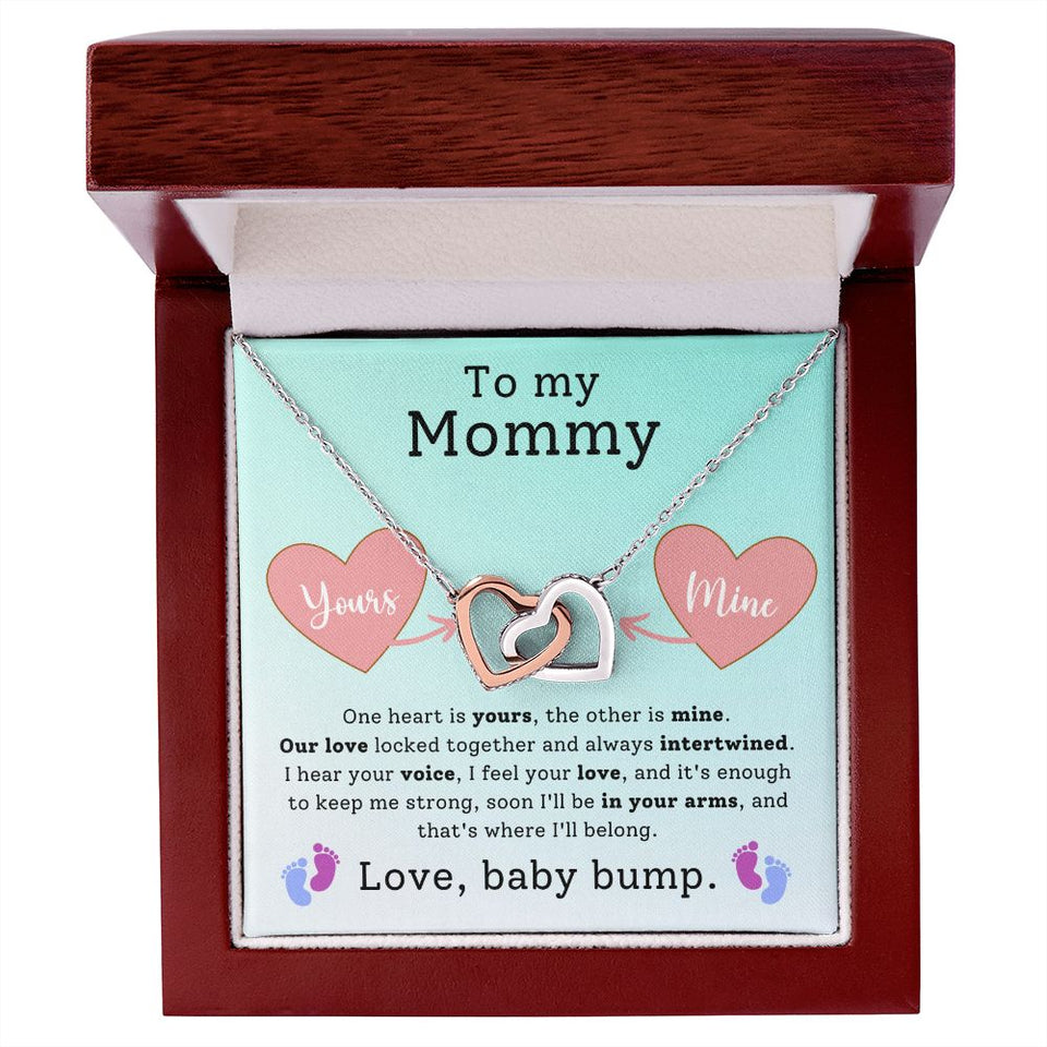Mommy To Be Baby Bump - Interlocking Hearts Necklace