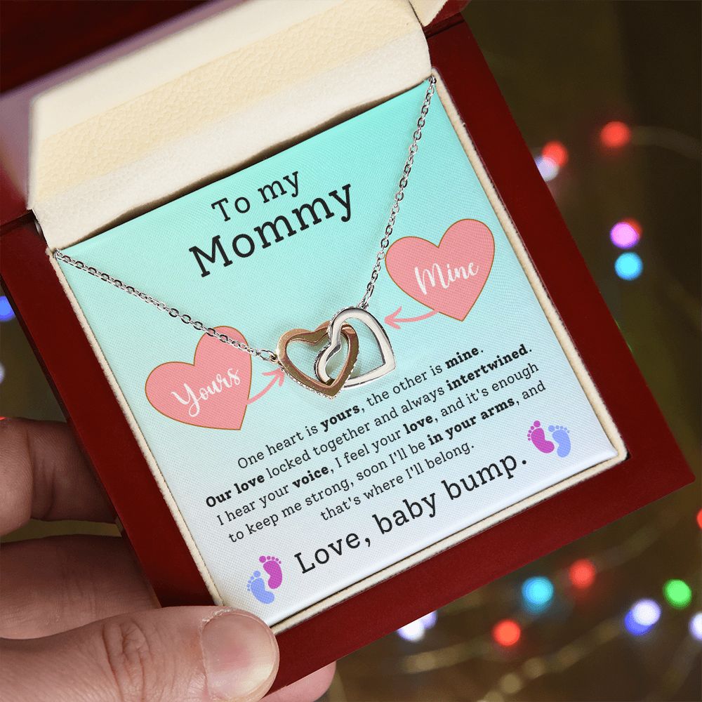 Mommy To Be Baby Bump - Interlocking Hearts Necklace