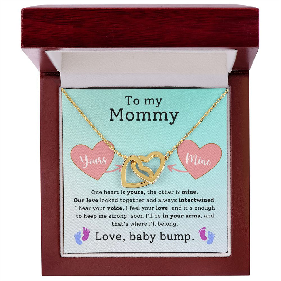 Mommy To Be Baby Bump - Interlocking Hearts Necklace