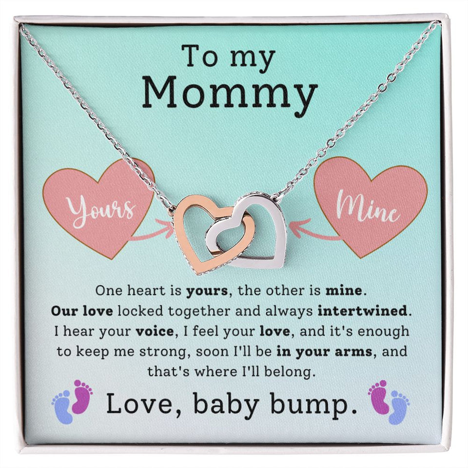 Mommy To Be Baby Bump - Interlocking Hearts Necklace