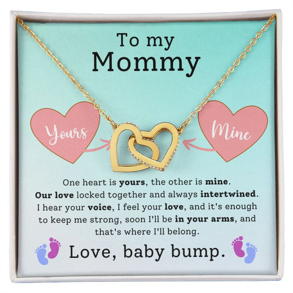 Mommy To Be Baby Bump - Interlocking Hearts Necklace