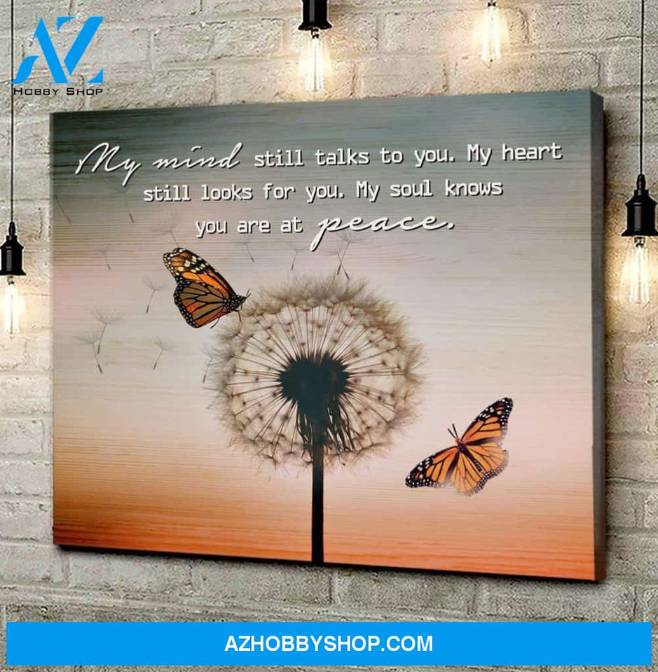 Monarch Butterfly Dandelion Sympathy Memorial Canvas And Poster, Wall Decor Visual Art