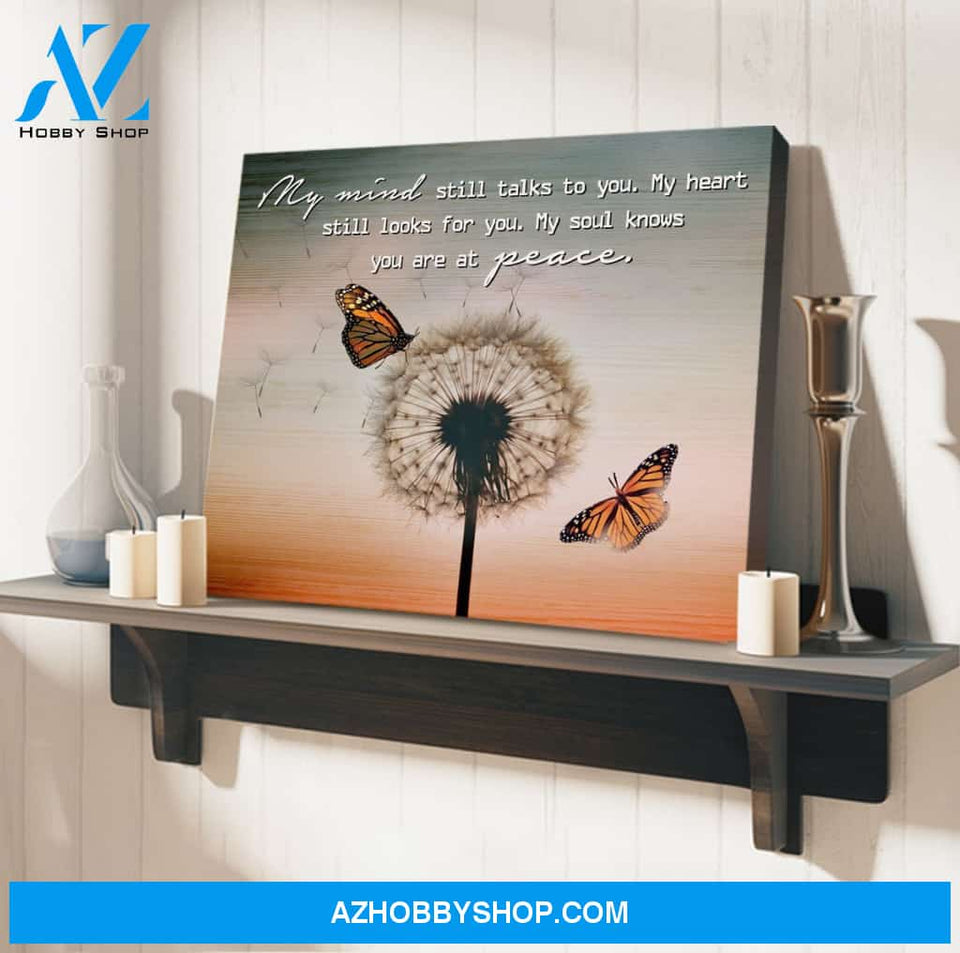 Monarch Butterfly Dandelion Sympathy Memorial Canvas And Poster, Wall Decor Visual Art