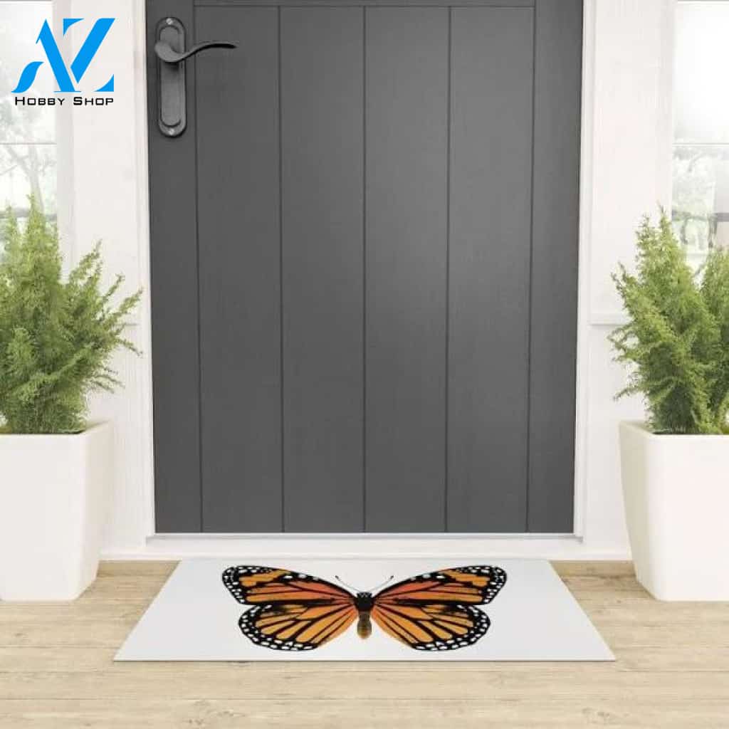 Monarch Butterfly Doormat Indoor and Outdoor Doormat Entrance Rug Sweet Home Decor Housewarming Gift Gift for Butterfly Lovers Insect Lovers Gift Idea