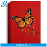 Monarch Butterfly Love Heart Gift For Women And Girls Portrait Canvas