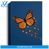 Monarch Butterfly Love Heart Gift For Women And Girls Portrait Canvas
