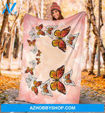 Monarch Butterfly Premium Blanket, Butterfly Throw, Microfiber Butterfly Blanket, Comfy Pink Butterfly Blanket For Teens And Adults
