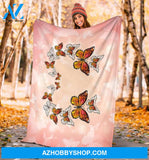 Monarch Butterfly Premium Blanket, Butterfly Throw, Microfiber Butterfly Blanket, Comfy Pink Butterfly Blanket For Teens And Adults