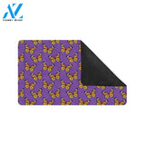 Monarch Butterfly Purple Print Pattern Rubber Doormat
