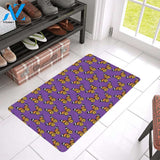 Monarch Butterfly Purple Print Pattern Rubber Doormat