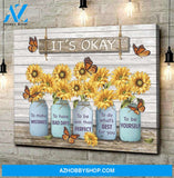 Monarch Butterfly Sunflower It'S Okay To Make Mistakes Canvas And Poster, Wall Decor Visual Art
