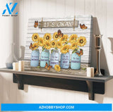 Monarch Butterfly Sunflower It'S Okay To Make Mistakes Canvas And Poster, Wall Decor Visual Art