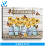 Monarch Butterfly Sunflower It'S Okay To Make Mistakes Canvas And Poster, Wall Decor Visual Art