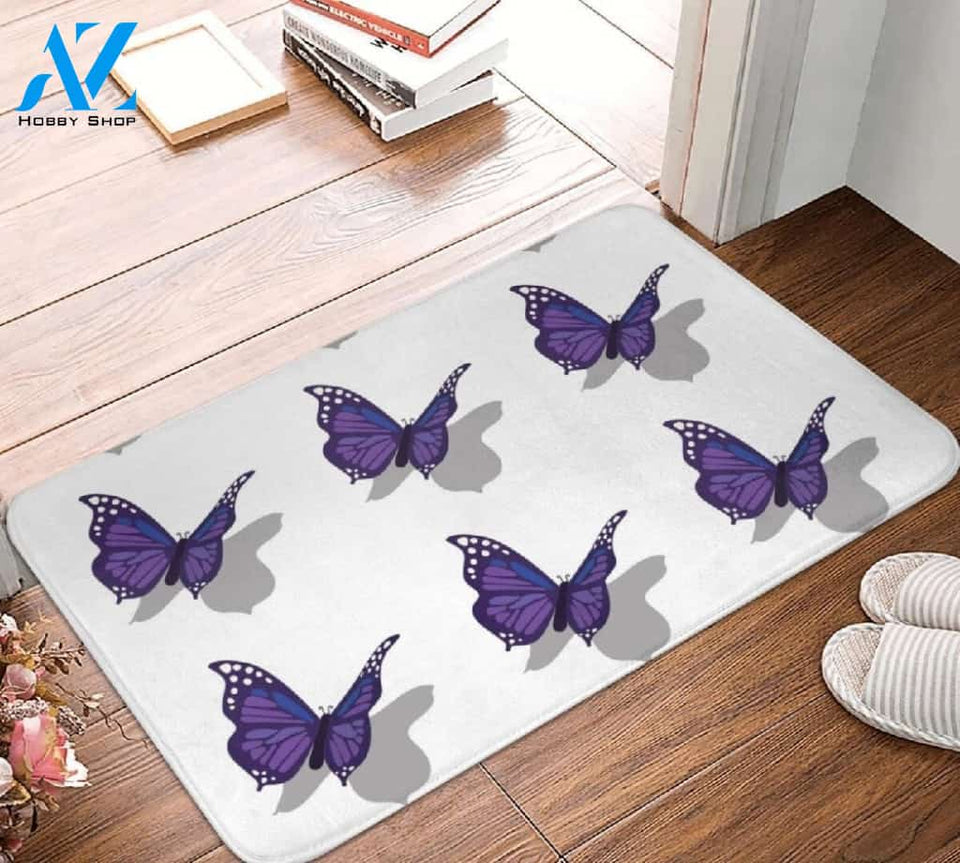 Monarch Purple Butterfly Doormat Indoor And Outdoor Mat Entrance Rug Sweet Home Decor Housewarming Gift Gift For Friend Family Butterflies Lovers