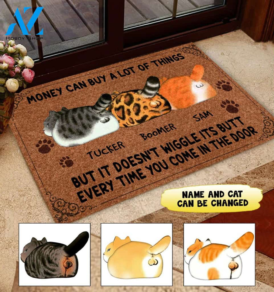 Money Can Buy A Lot Of Things Cats Doormat Full Printing NVL-DDD001 | Welcome Mat | House Warming Gift