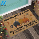 Money Can Buy A Lot Of Things - Dachshund Coir Pattern Print Doormat