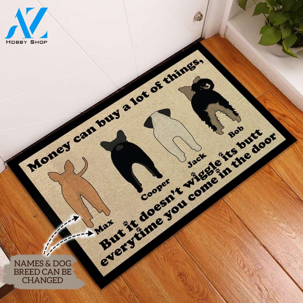Money Doesn't Wiggle Its Butt Personalized Doormat | Welcome Mat | House Warming Gift