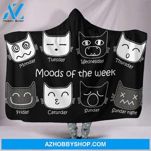 Moods Of The Week Cat Fleece Blanket