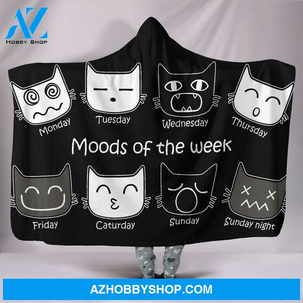 Moods Of The Week Cat Fleece Blanket