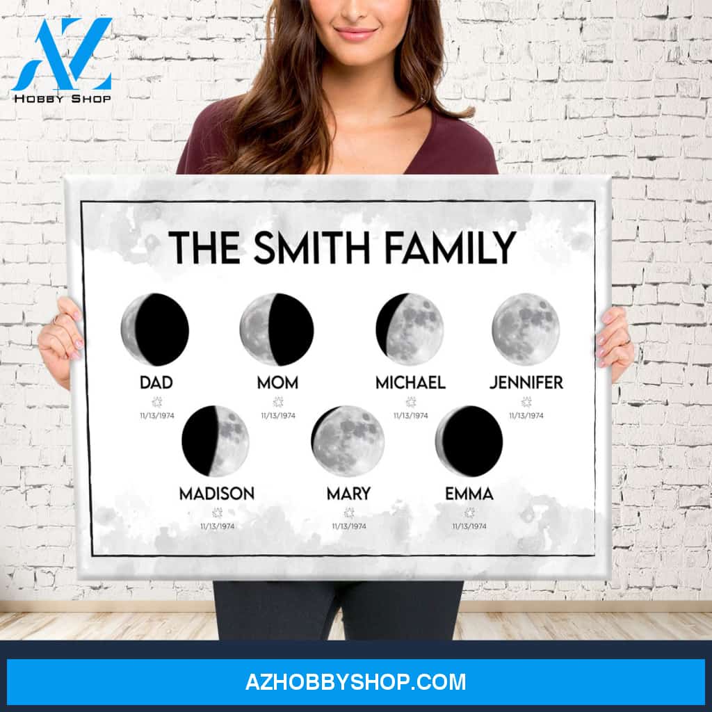 Moon Phase Multi-Names Premium Canvas