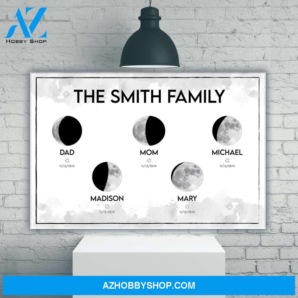 Moon Phase Multi-Names Premium Canvas