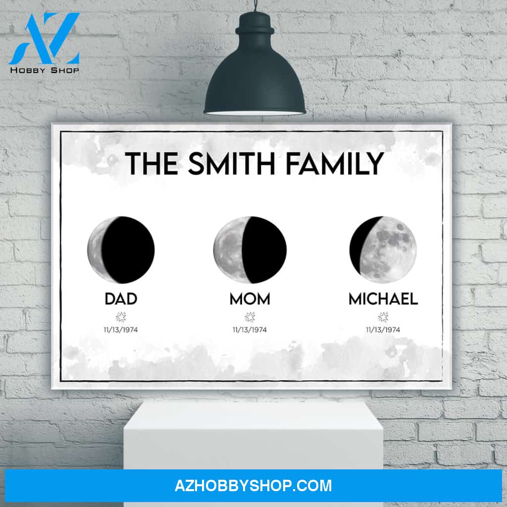 Moon Phase Multi-Names Premium Canvas