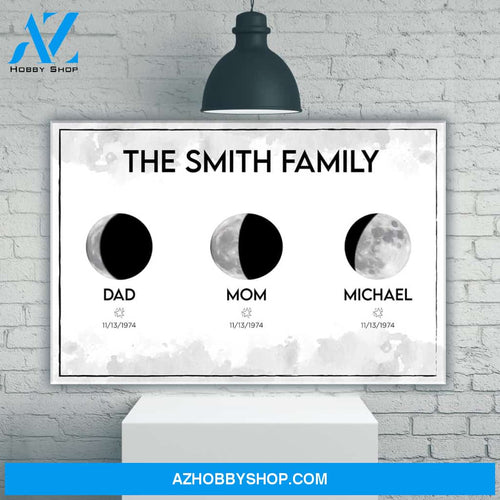 Moon Phase Multi-Names Premium Canvas