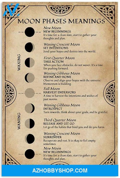 Moon Phases Meanings Witchery Canvas And Poster, Wall Decor Visual Art, Halloween Gift, Happy Halloween