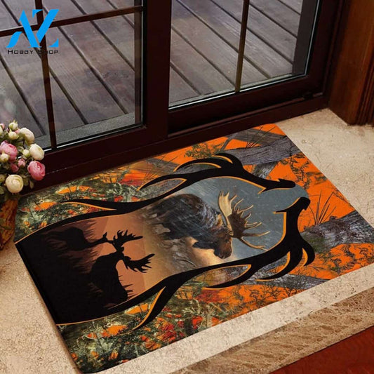 Personalized Name Family House Moose Hunting Indoor And Outdoor Doormat Welcome Mat Housewarming Gift Home Decor Farmhouse Funny Doormat Gift For Friend Gift Idea For Hunting Lovers