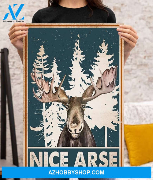 Moose Nice Arse Canvas And Poster, Wall Decor Visual Art