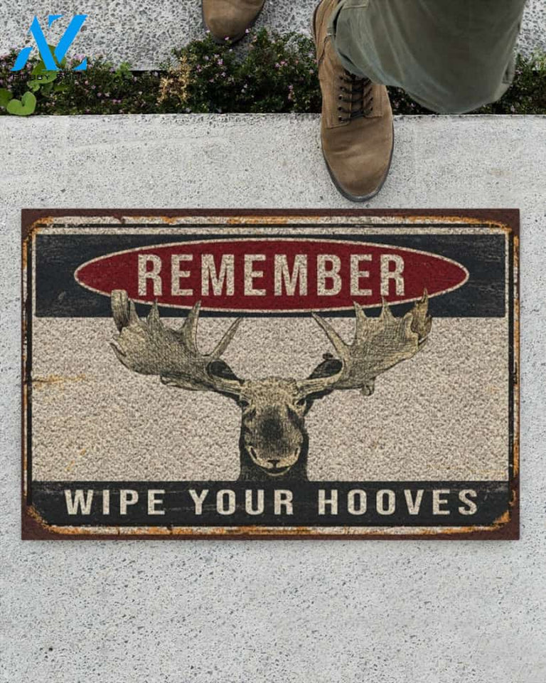 Moose Wipe Your Hooves Vintage Funny Indoor And Outdoor Doormat Warm House Gift Welcome Mat Birthday Gift For Moose Lovers