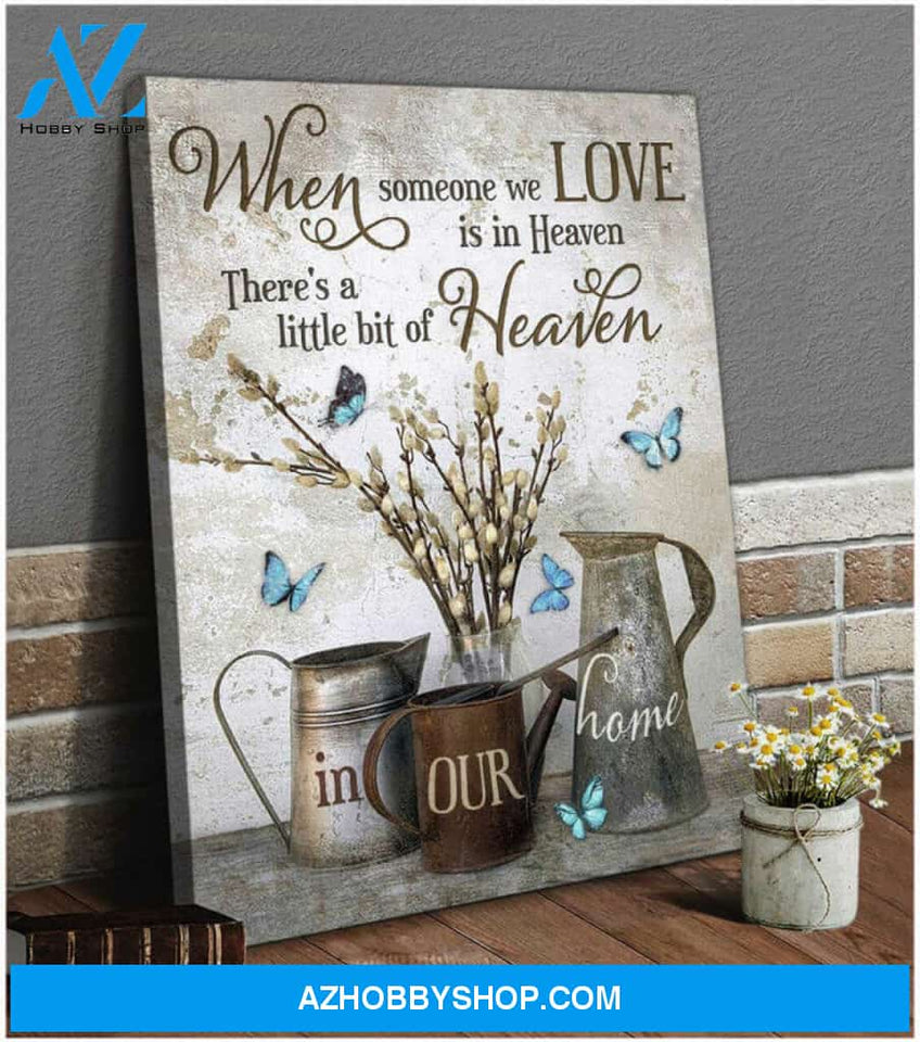 Moosfy Butterfly Canvas When Someone We Love Is In Heaven Wall Art Decor | Wrap Canvas Ready To Hang