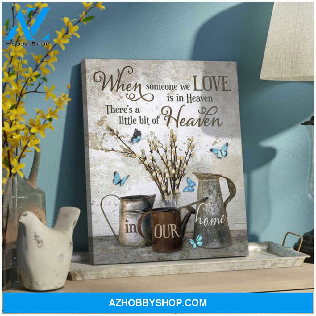 Moosfy Butterfly Canvas When Someone We Love Is In Heaven Wall Art Decor | Wrap Canvas Ready To Hang