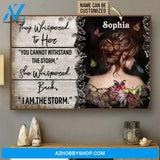 Moosfy Canvas - Butterfly Girl They Whispered To Her I Am The Storm Customized Canvas, Gift For Girls
