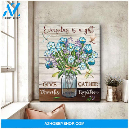 Moosfy Canvas | Dragonfly Everyday Is A Gift Canvas Wall Art Decor Ready To Hang