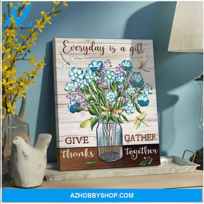 Moosfy Canvas | Dragonfly Everyday Is A Gift Canvas Wall Art Decor Ready To Hang