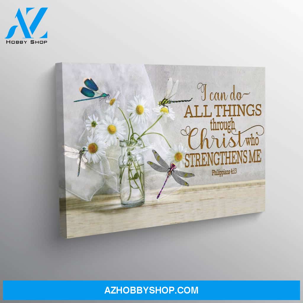 Moosfy - Dragonfly Canvas | I Can Do All Things Through Christ Who Strengthens Me| Dragonfly Art, Dragonfly Gift, Dragonfly Painting,Dragonfly Wall Art,Watercolor Dragonflies