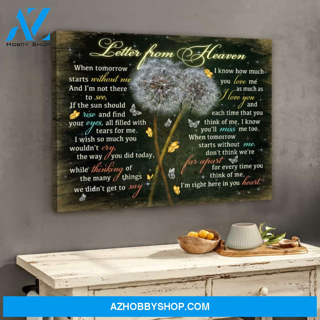Moosfy Letter From Heaven | Butterflies Memorial Canvas Wall Art Decor| Wrap Canvas Ready To Hang