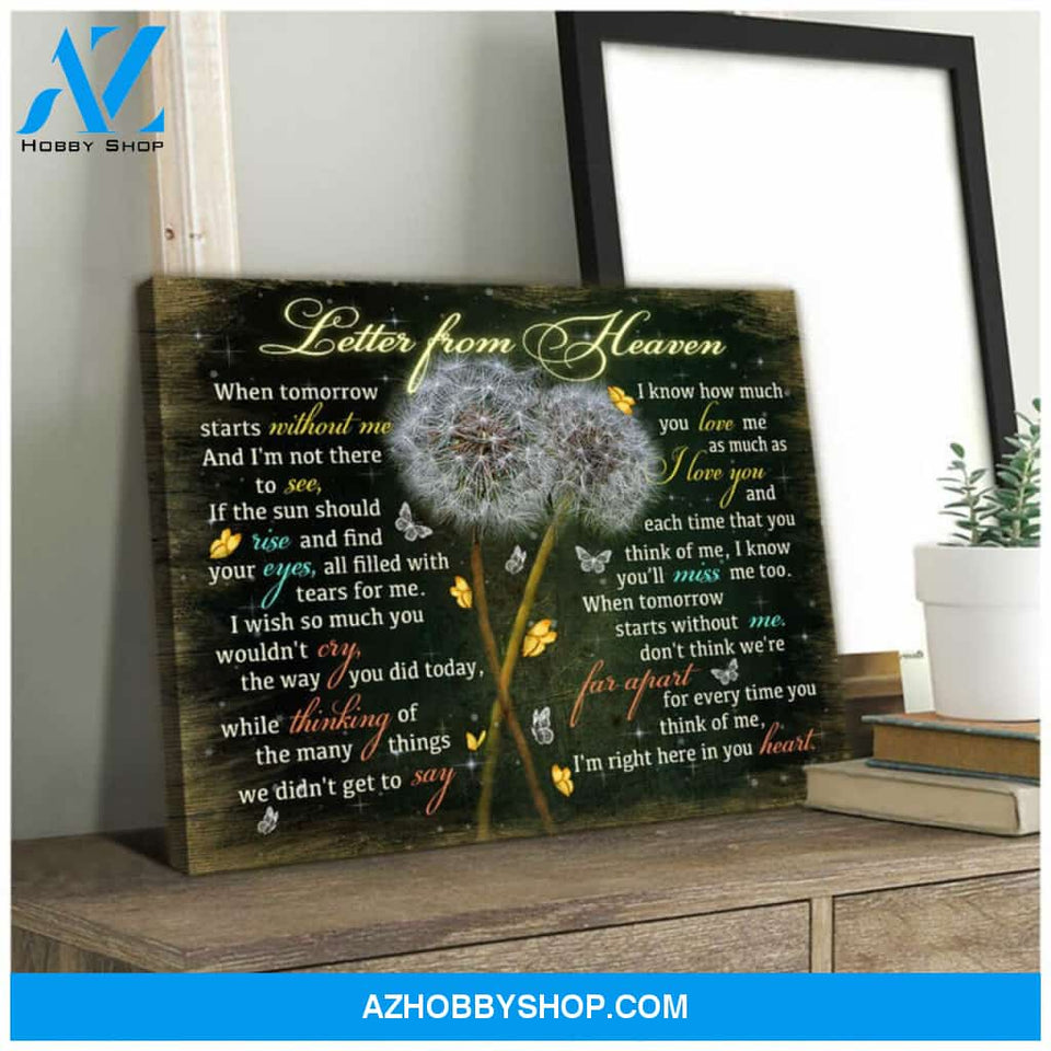 Moosfy Letter From Heaven | Butterflies Memorial Canvas Wall Art Decor| Wrap Canvas Ready To Hang