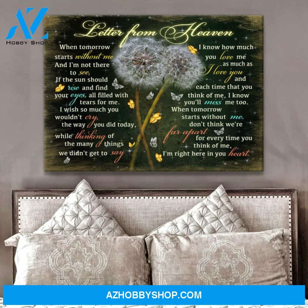 Moosfy Letter From Heaven | Butterflies Memorial Canvas Wall Art Decor| Wrap Canvas Ready To Hang