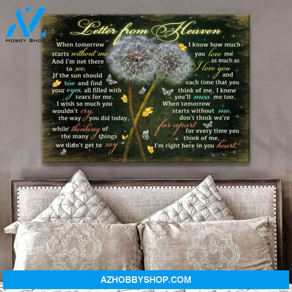 Moosfy Letter From Heaven | Butterflies Memorial Canvas Wall Art Decor| Wrap Canvas Ready To Hang