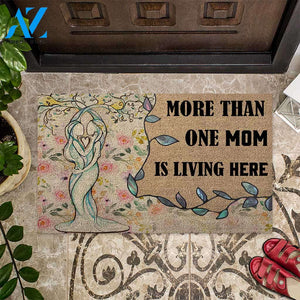 More Than One Mom - LGBT Support Coir Pattern Print Doormat