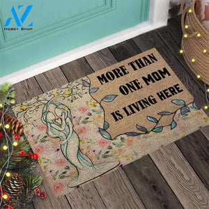 More Than One Mom - LGBT Support Coir Pattern Print Doormat