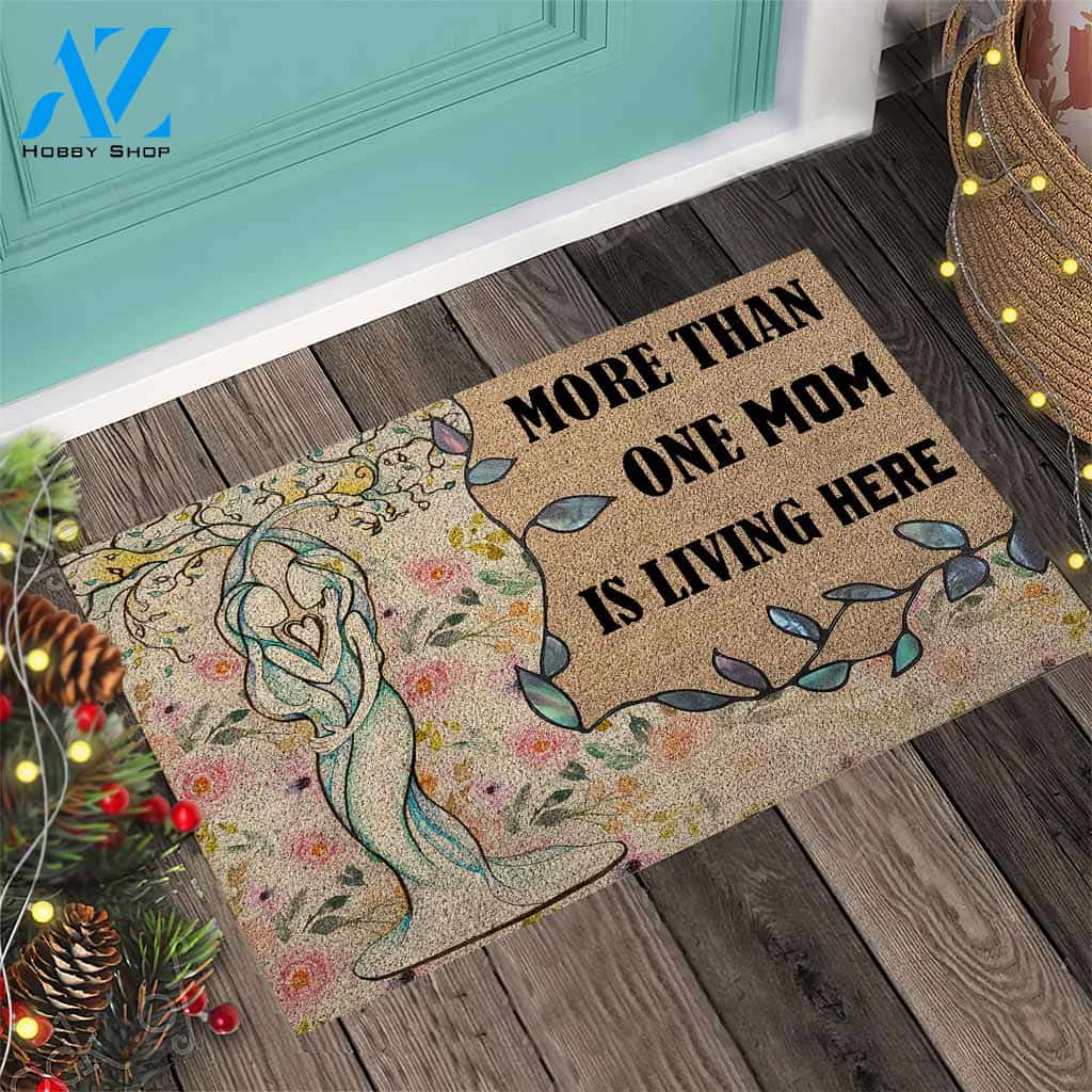 More Than One Mom - LGBT Support Coir Pattern Print Doormat
