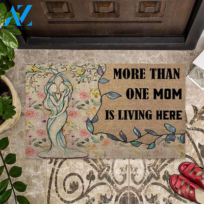 More Than One Mom - LGBT Support Coir Pattern Print Doormat